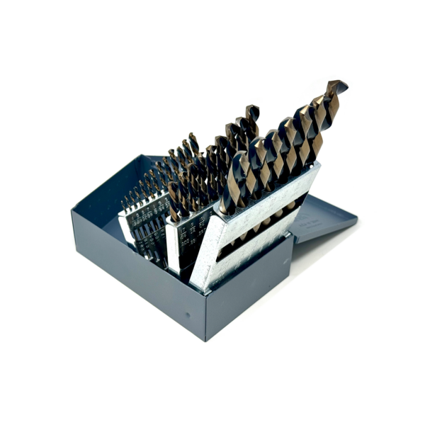 29pc Left Hand Spiral Drill Bit Set 1/16 inch to 1/2inch by 64ths